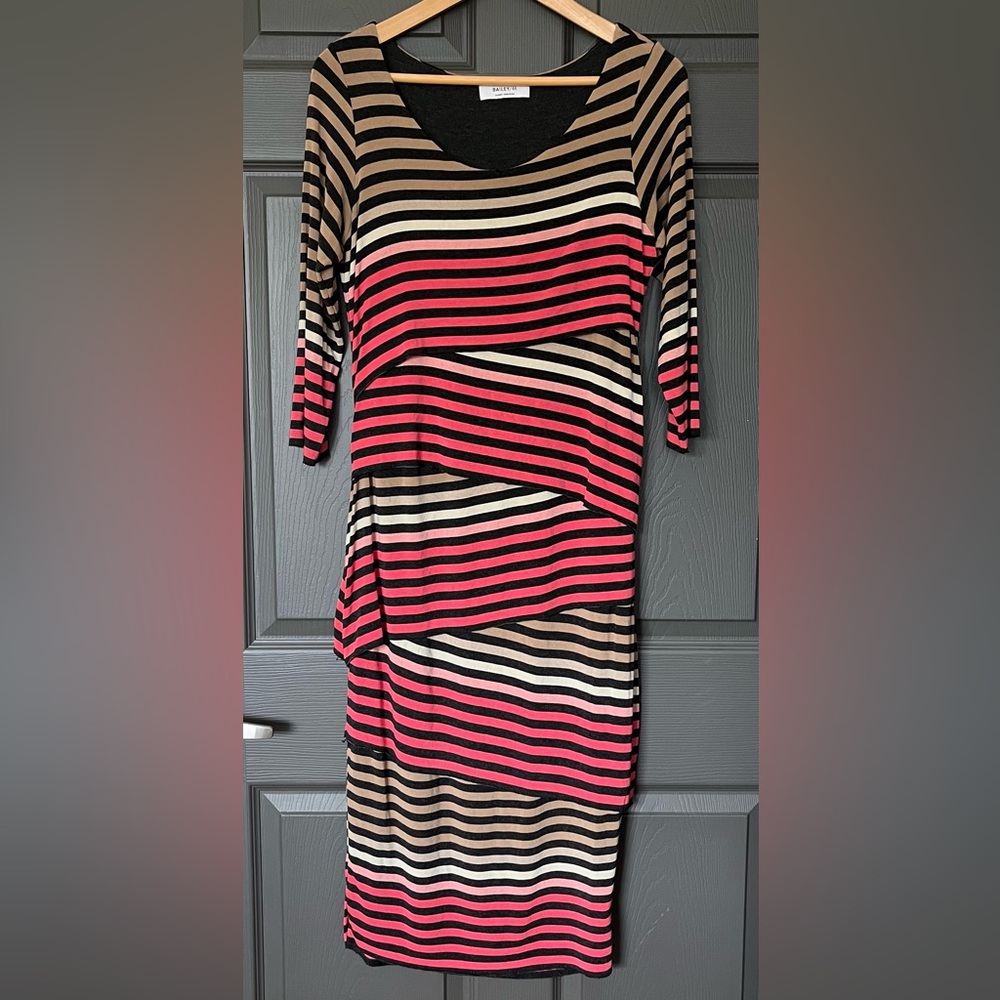 Bailey 44 Criss Cross Striped Scoop Neck Dress Size XL